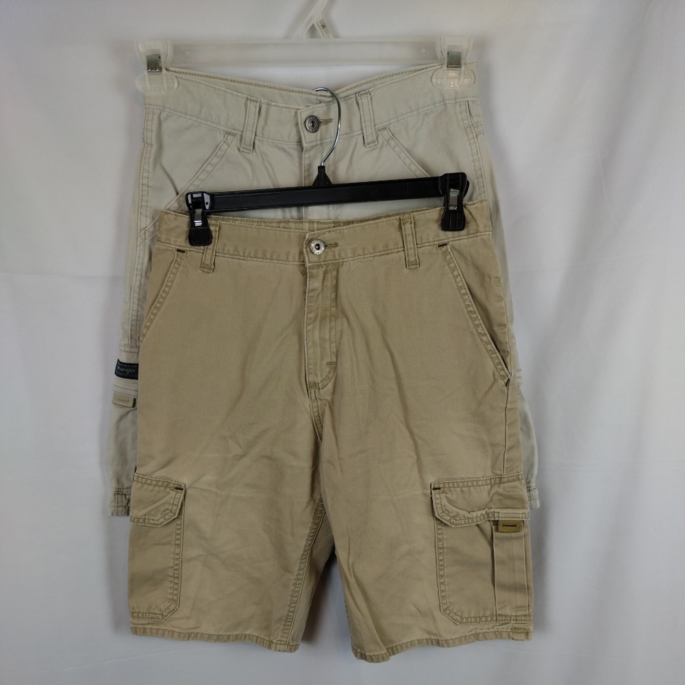Wrangler Khaki Cargo Shorts Youth Boys Size 16 Adjustable Waist
